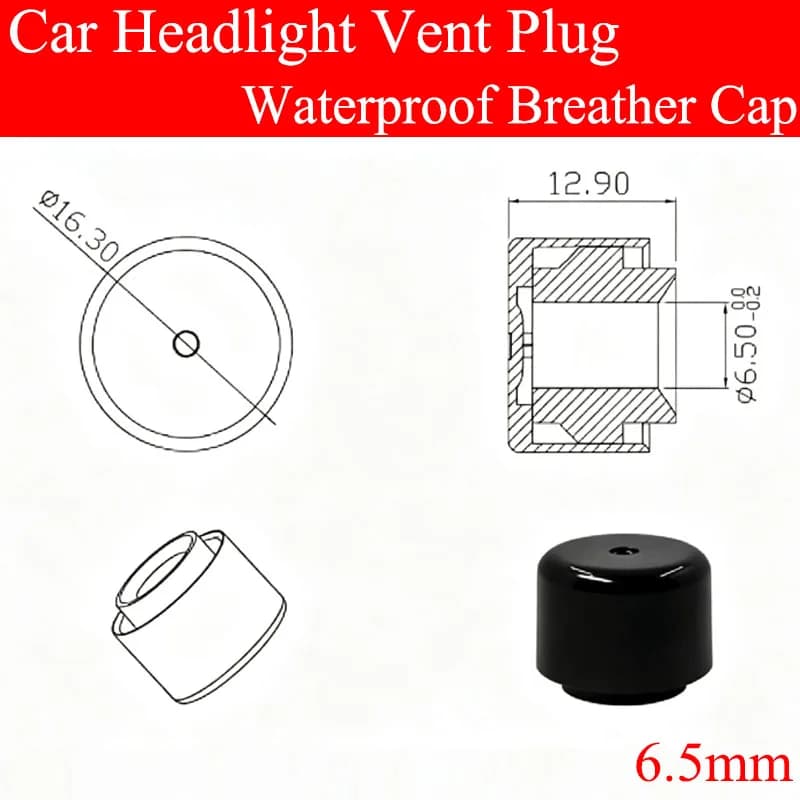 Push-in Car Headlight Vent Plug Waterproof Breather Cap Anti-Fog Snap On Lamp Air Vent Valve For Auto LED Headlamp Fog Light