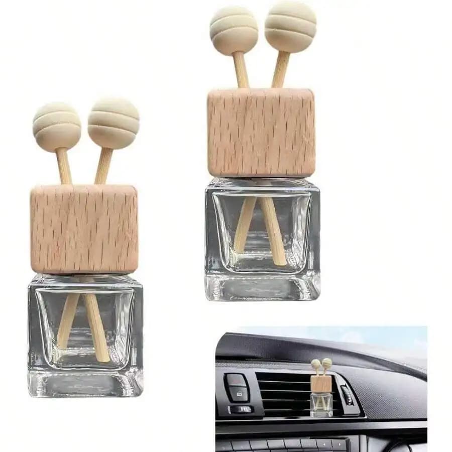 2 Pezzi Diffusori per Auto, Bottiglie Ricaricabili Vuote in Vetro per Oli Essenziali, con Clip per Bocchetta di Ventilazione