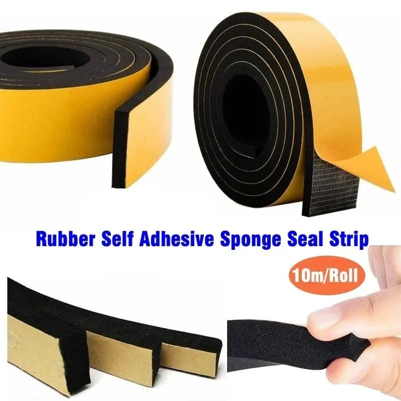 10M EPDM Rubber Sponge Door Window Soundproofed Anti-collision Tape Self-adhesive Wall Insulation Acoustic Foam