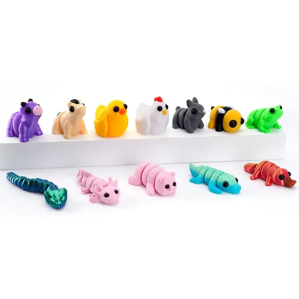 Mini animali stampati in 3D Giocattoli Fidget girevoli multi-giunto Decorazione da scrivania Decorazioni per la casa Modello animale Figurina Regalo per bambini