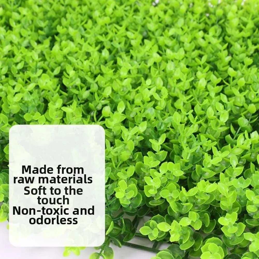 DIY Artificial Plant Wall Panel 75x25cm UV Protection Artificial Eucalyptus Carpet Durable Green Simulation Maple Plant Sheet