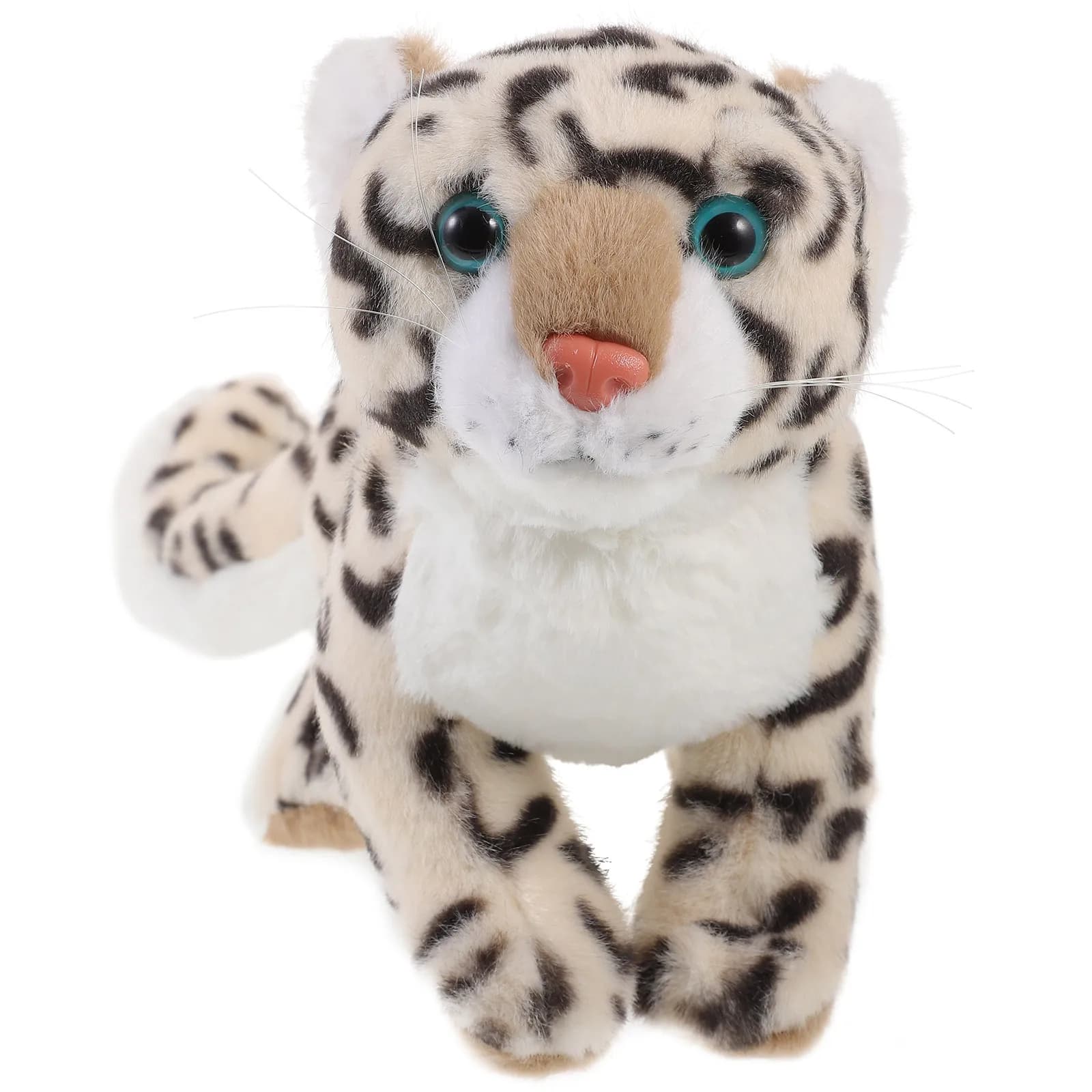 Peluche Leopardo delle Nevi, Morbido in Cotone PP, Decorazione Creativa per Casa, Camera da Letto, Divano, Tavolo e Pavimento, Adorabile Peluche Neve