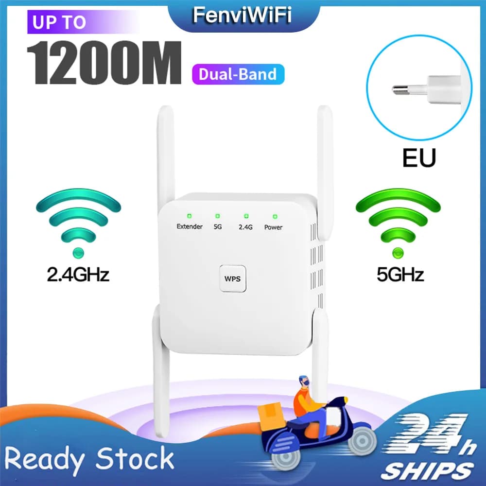 Ripetitore Wifi 5G 2.4G/5Ghz Extender WiFi 1200Mbps amplificatore Router WiFi Booster Wi-Fi 802.11N Wi-Fi Repiter segnale a lungo raggio
