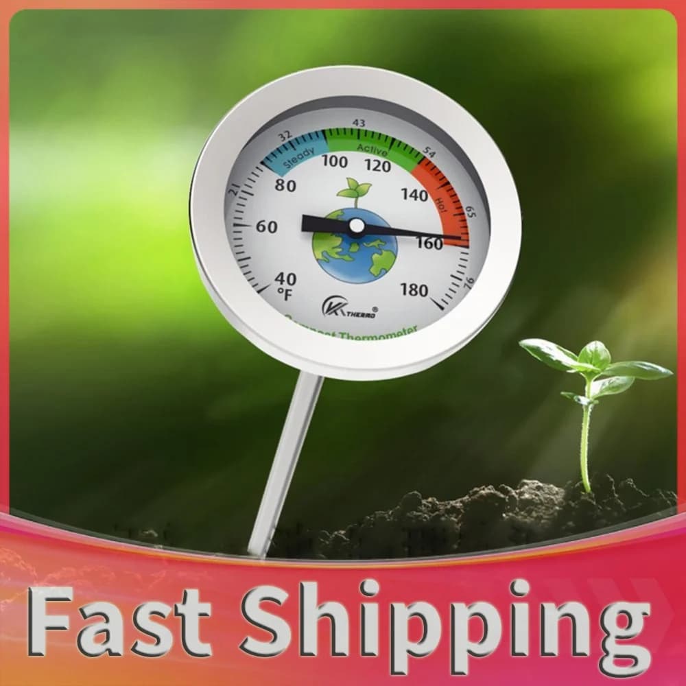 50cm Temperature Monitor Compost Soil Thermometer Probe for Garden Lawn Plant