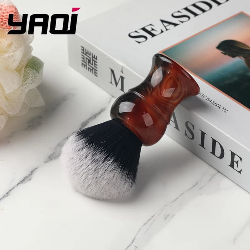 YAQI Pennello da barba sintetico per smoking da uomo Strumento professionale per toelettatura nodi da 28 mm per viaggi e cura della barba a casa