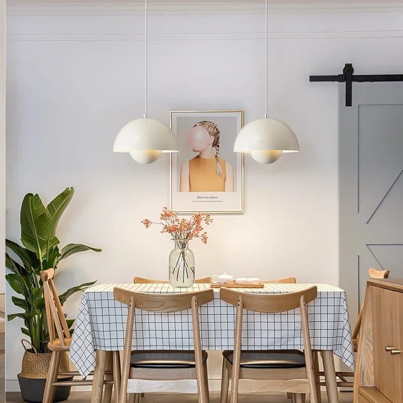 Lampada da comodino moderna a sospensione Nordic Bianco Verde Giallo Lustro Decorazioni per la casa Lampada da bar Camera da letto Lampada a sospensione a soppalco