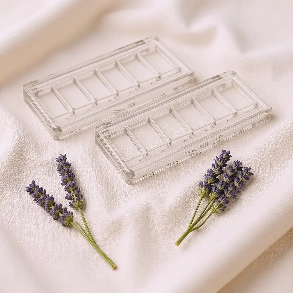 Set di 4 Palette Vuote per Ombretti in Plastica Trasparente, Organizzatore per Trucco a 6 Scomparti, Scatola Multifunzione per Conservazione Ombretti, Portatile per Uso Quotidiano e Viaggi