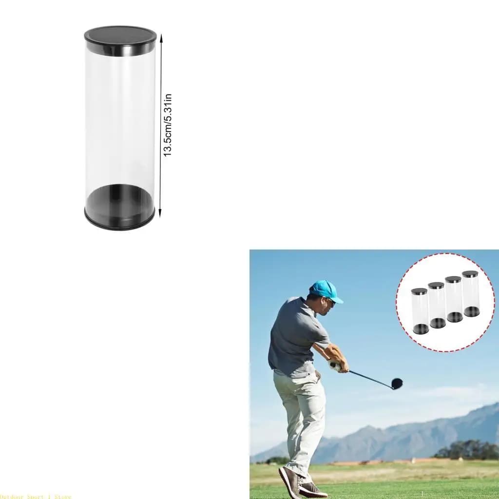 A0KA 4 pezzi custodia per palline portatile botti da golf tubo trasparente organizzatori per golf custodia per trasporto per da