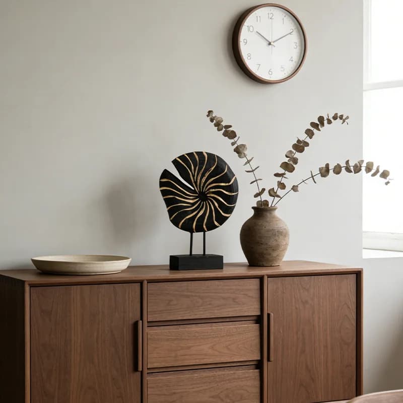 Ornamenti personalizzati per la casa, decorazioni di lusso di alta gamma, artigianato, pendolo a forma di sole rotondo, stile wabi-sabi.