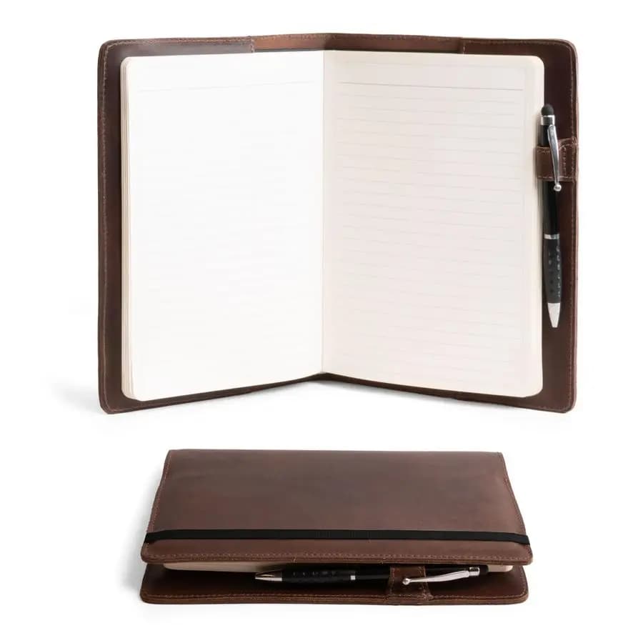 Custodia per quaderno con copertina rigida Leuchtturm A5 5,75 x 8,25 pollici Quaderno, copertina protettiva per diario, agenda personale, in pelle pieno fiore, H
