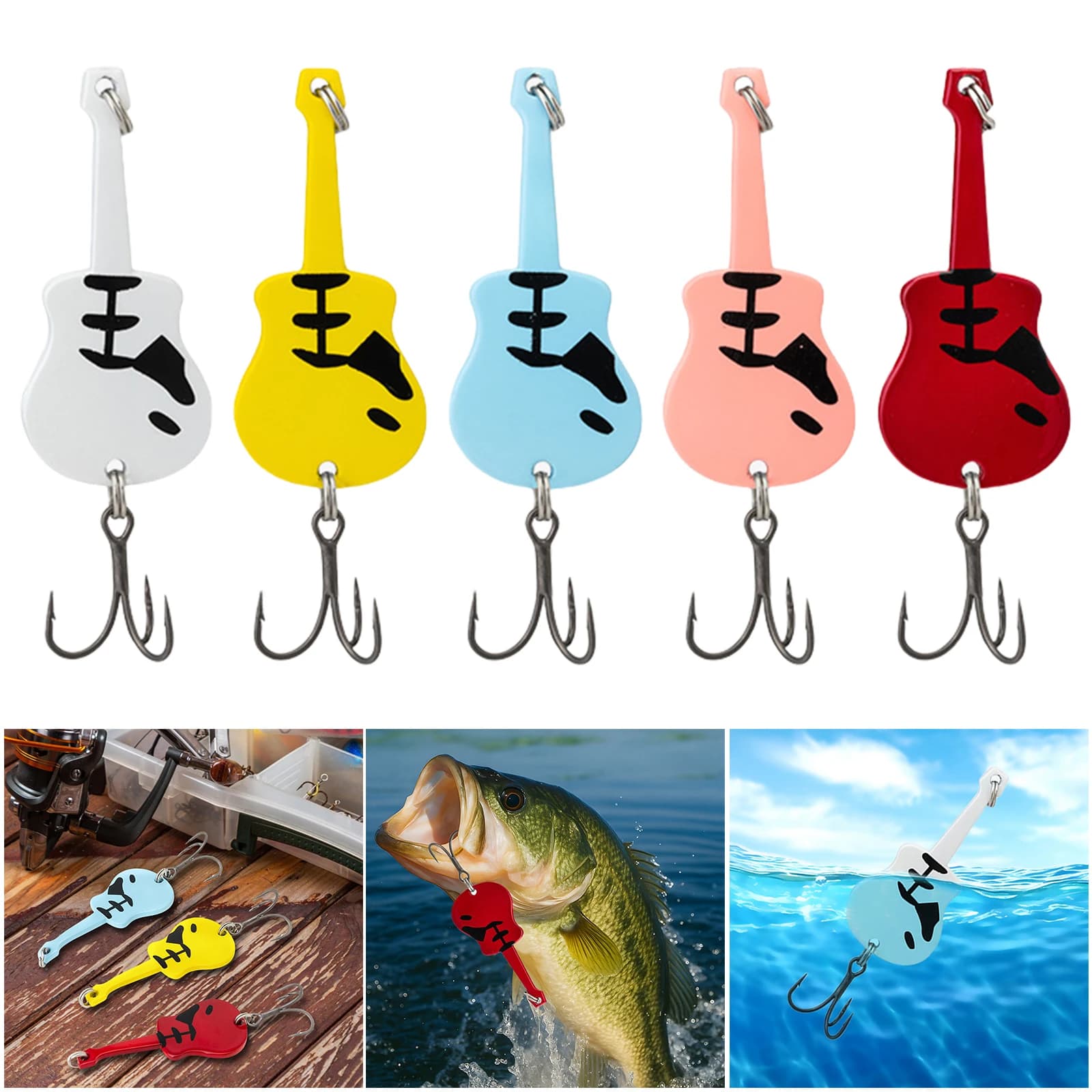 5pcs Metal Spoon Spinner Fishing Lure with Tackle Box Spoonbait Crankbaits Artificial Bait for Trout
