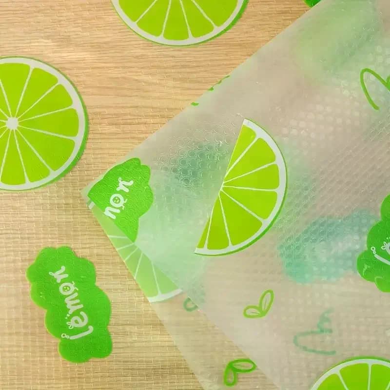 4/8Pcs Lemon Pattern Waterproof Refrigerator Liner Set Moisture-Proof Non-Slip Washable Reusable EVA Material