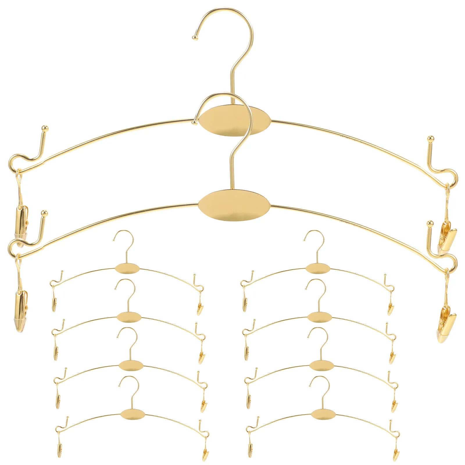 10Pcs Premium Anti-Slip Hangers for Bras Pants Socks Thickened Clip Clothes Hanger Indoor Outdoor Laundry Shop Elegant Gold