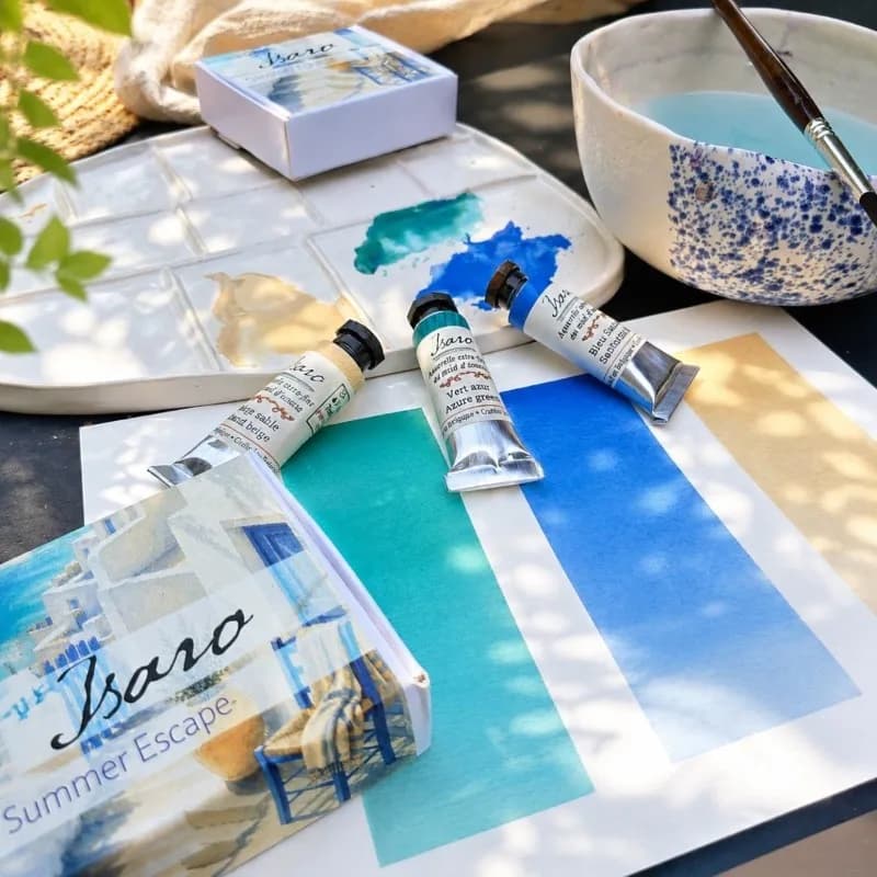 New Isaro Summer Escape 2026 Limited 3 Colors Watercolor Pigment Aquarelle for Landscape Sketch Illustration Nail Art Painting