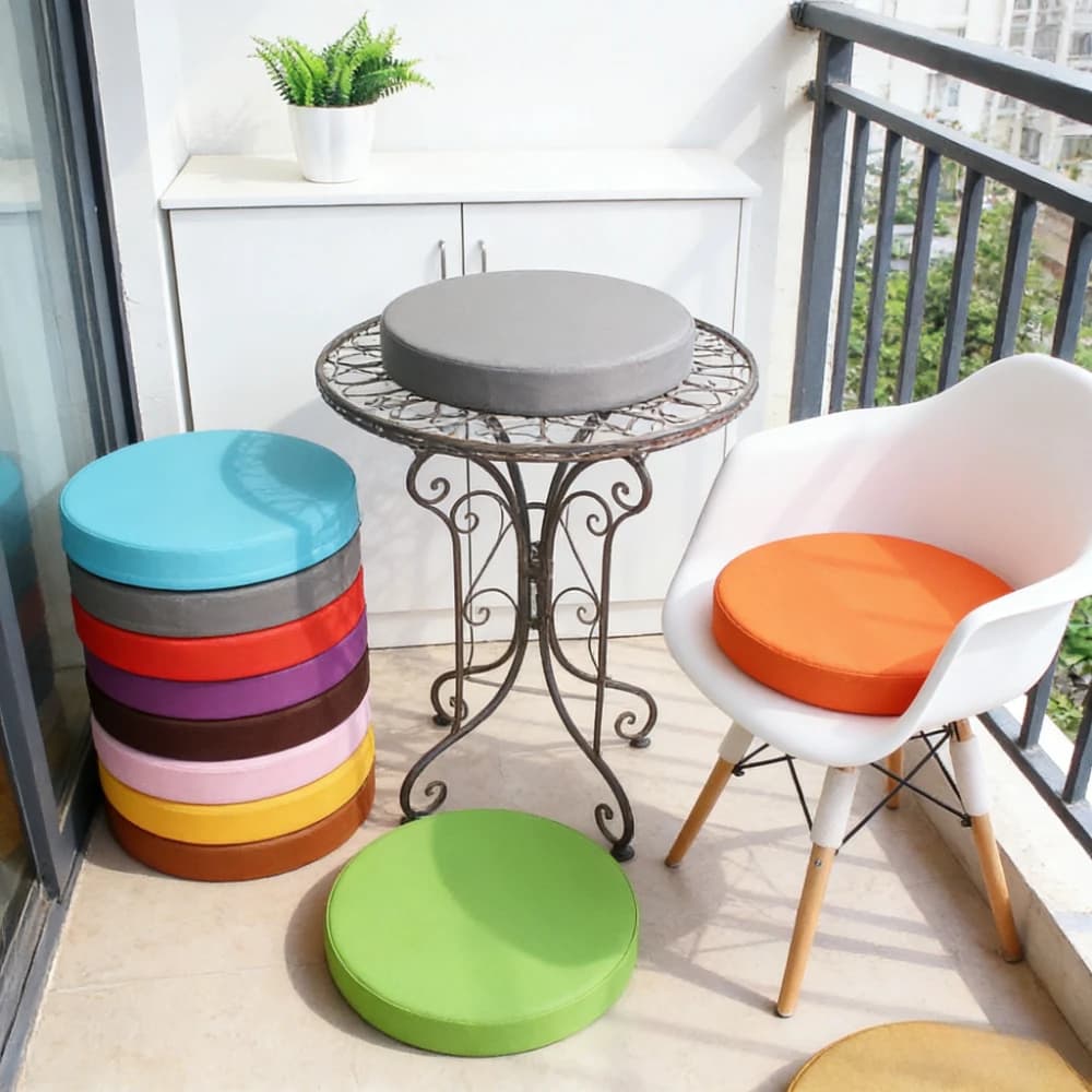 1PC Japanese Style Thick Round PU Leather Seat Cushion 35D High Elasticity Sponge Tatami Pillow for Meditation Bay Window Chair