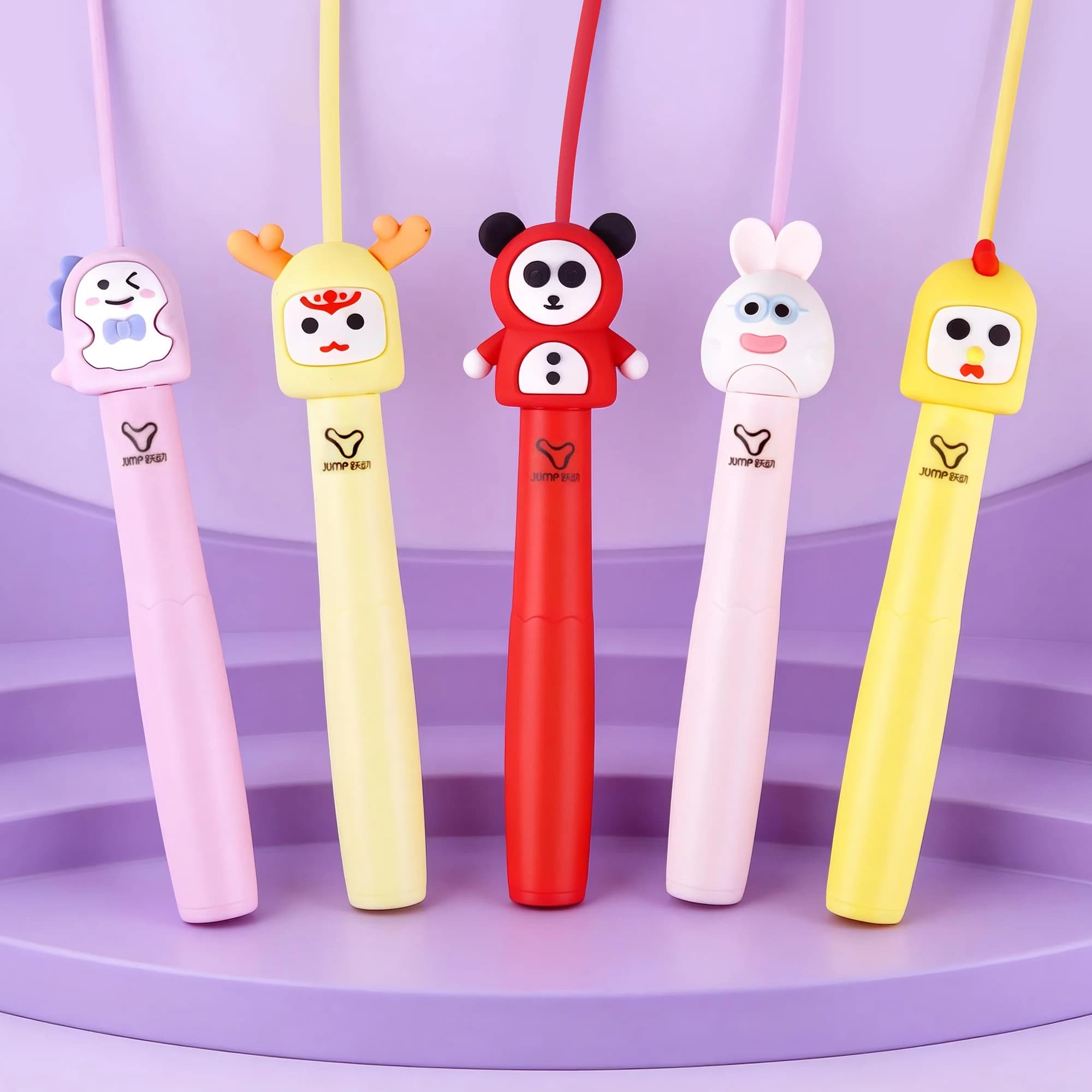 YUEDONG Corda per Saltare per Bambini Principianti, Corda per Saltare Senza Grovigli con Disegni Cartoon per Ragazzi e Ragazze, Lunghezza Regolabile 240cm in PVC per Fitness, L