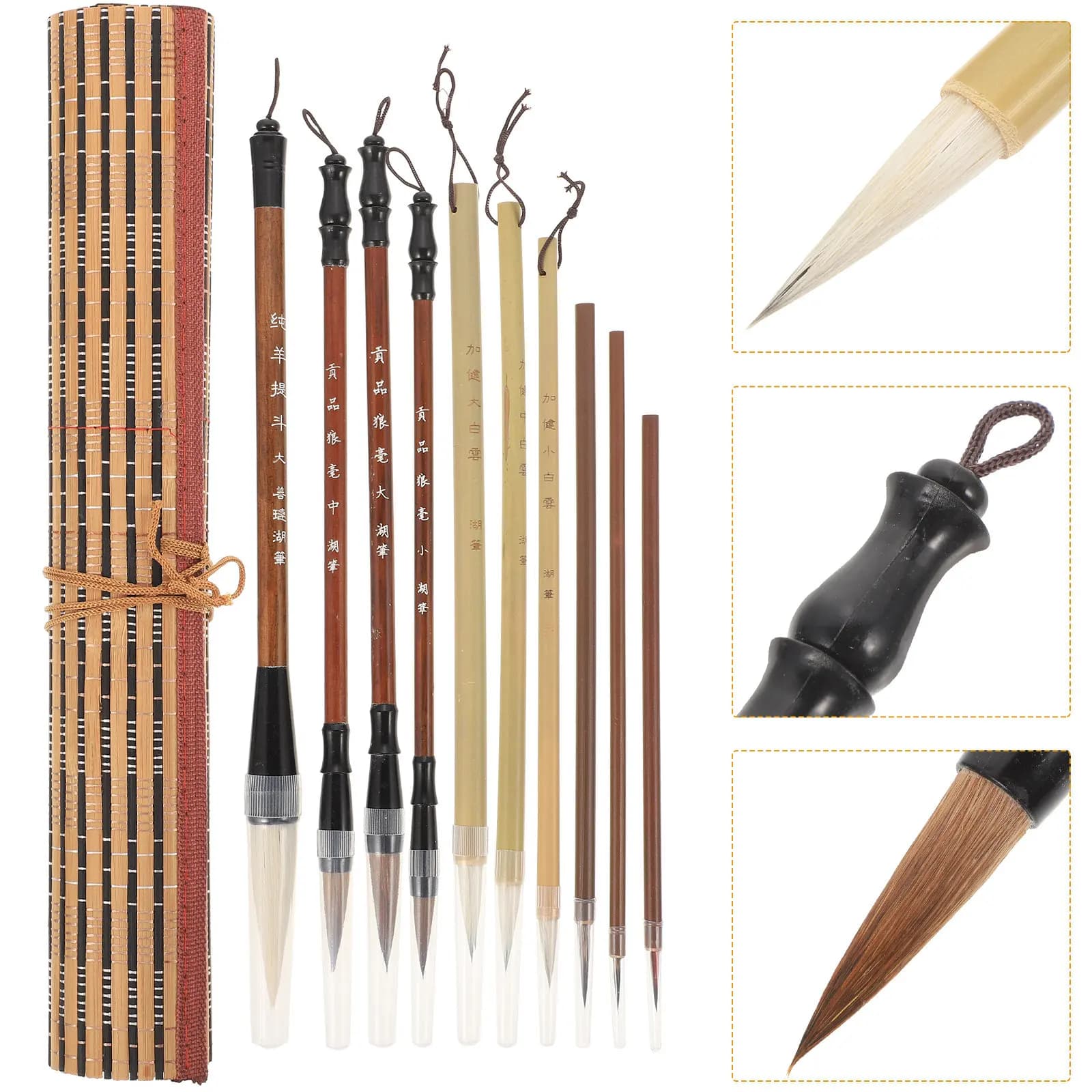 1 Set Calligraphy Brush Pen Chinese Watercolor Painting Art Tool Durable Professional Practice Supplies For School Home Travel