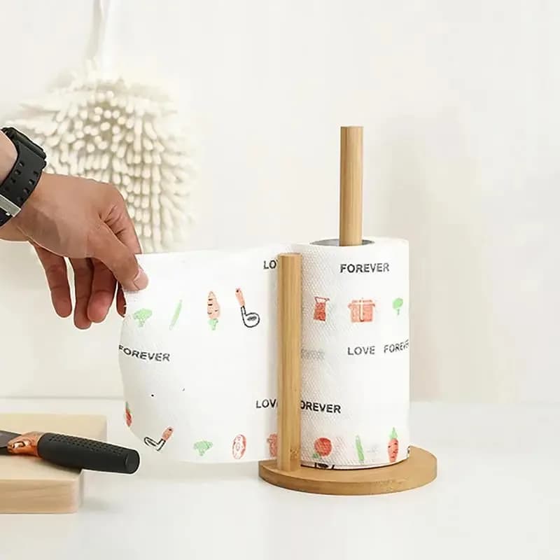 Porta asciugamani di carta in legno Durevole antiscivolo per fazzoletti Supporto verticale per cucine, bagni, soggiorni, ristoranti