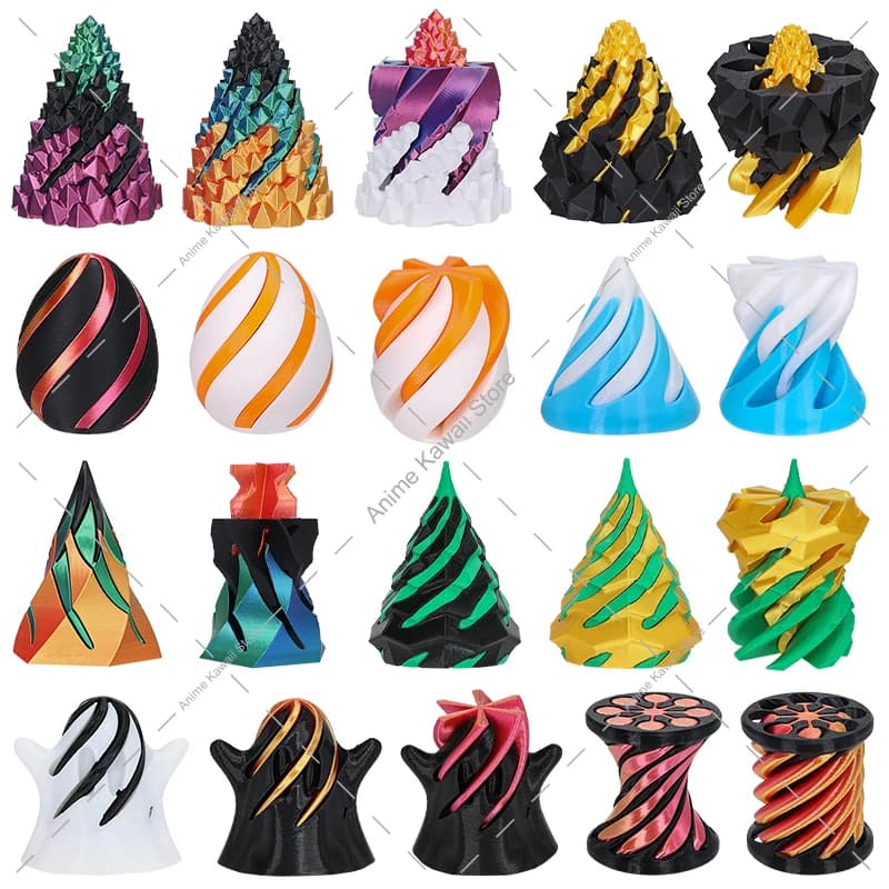 28 stili 3D stampato cono a spirale Fidget Spinner gioco antistress per alleviare l'ansia per bambini e adulti