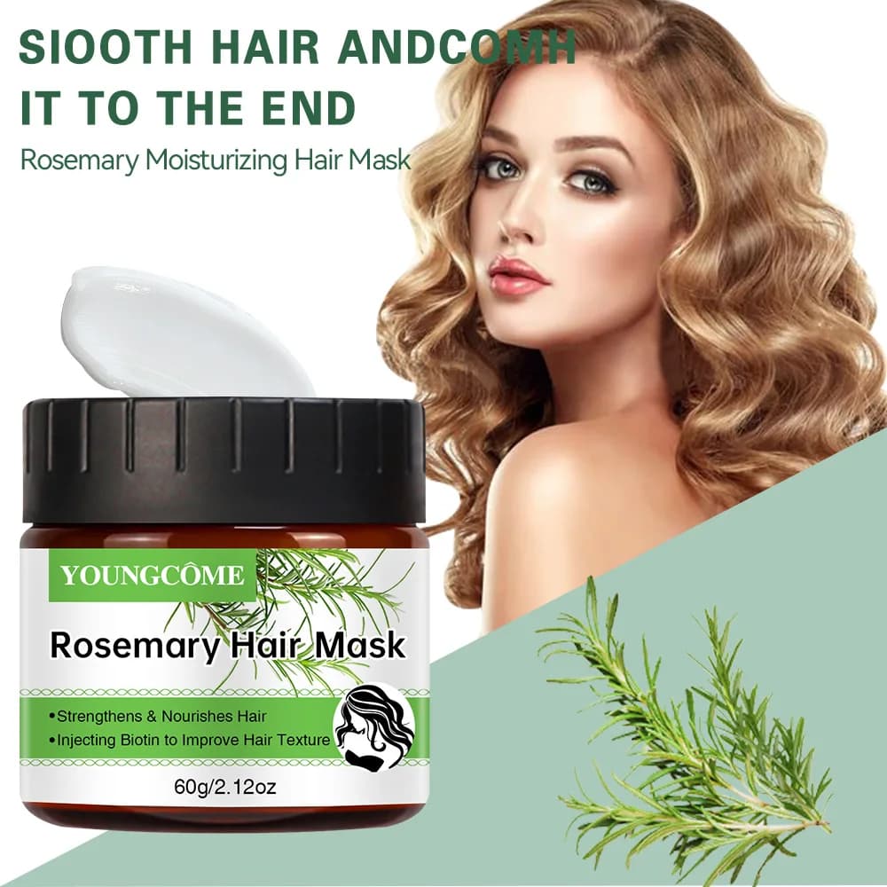 Riparazione maschera per capelli rosmarino nutriente profondo raddrizzamento trattamento del cuoio capelluto per crespo secco danneggiato lenitivo ammorbidire la cura dei capelli Masque