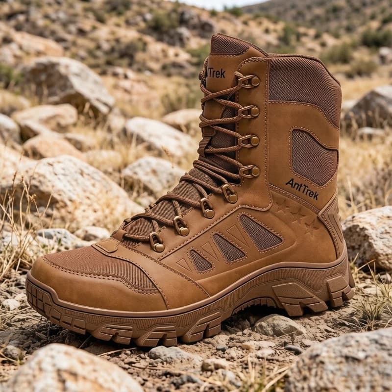High Quality Hiking Shoes Men Tactical Boots Lace Up Desert Combat Training Boots Non-slip Hunting Shoes Men Motorcycle Boots