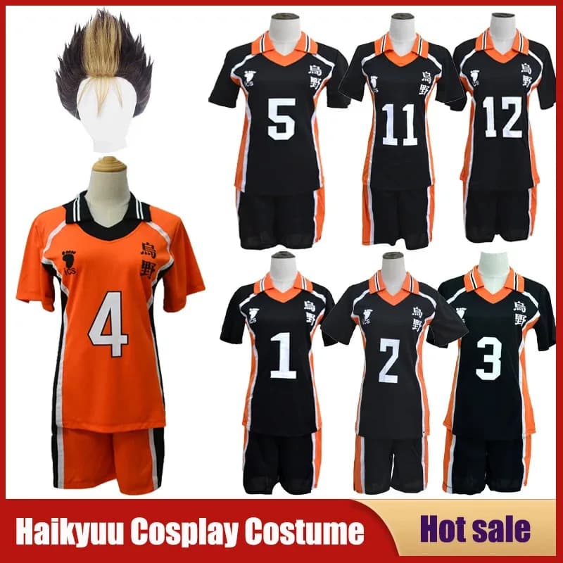 Anime giapponese Haikyuu Costume Cosplay High School Volleyball Club Abbigliamento sportivo Maglie Hinata Shoyo T Shirt Uniforme da allenamento