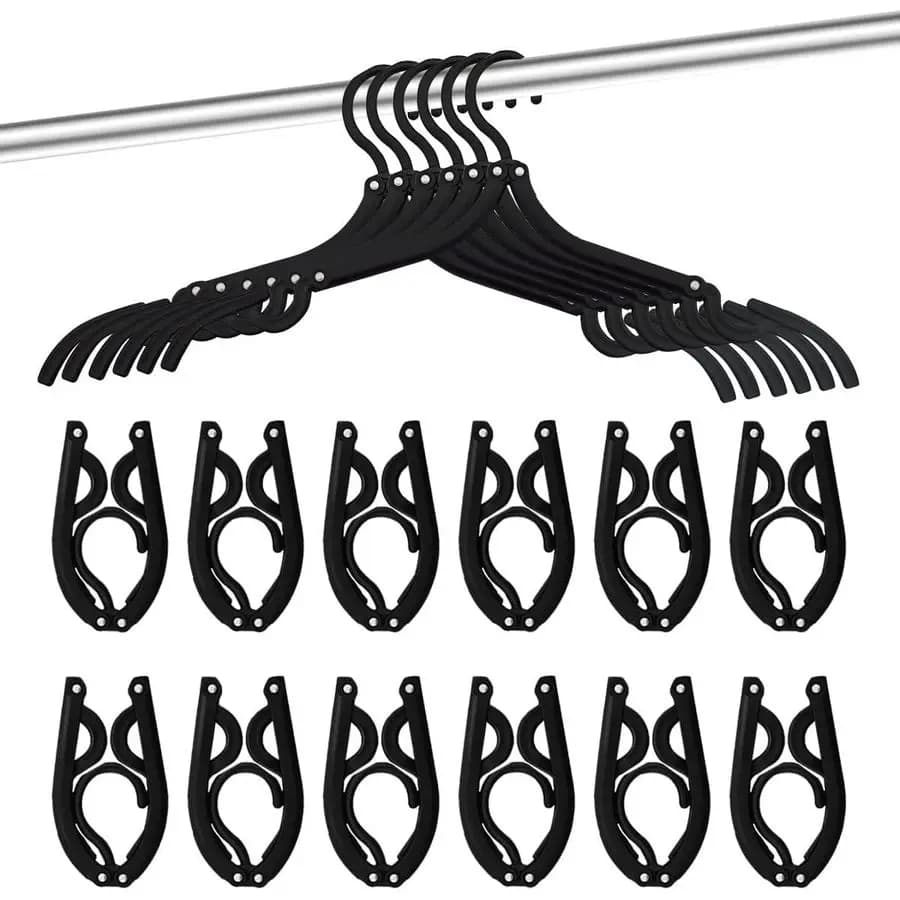12 Piece Travel Clothes Hanger Folders, Essential for Cruises, Foldable Travel Clothes
