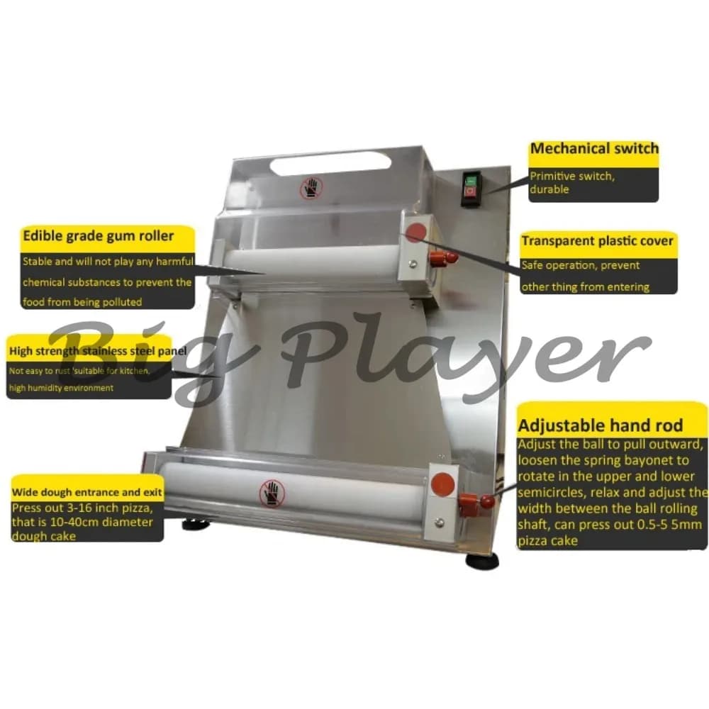 Macchina per impasto da forno per uso domestico - Pressa per impasto elettrica automatica da 40 cm per pizza e pasta