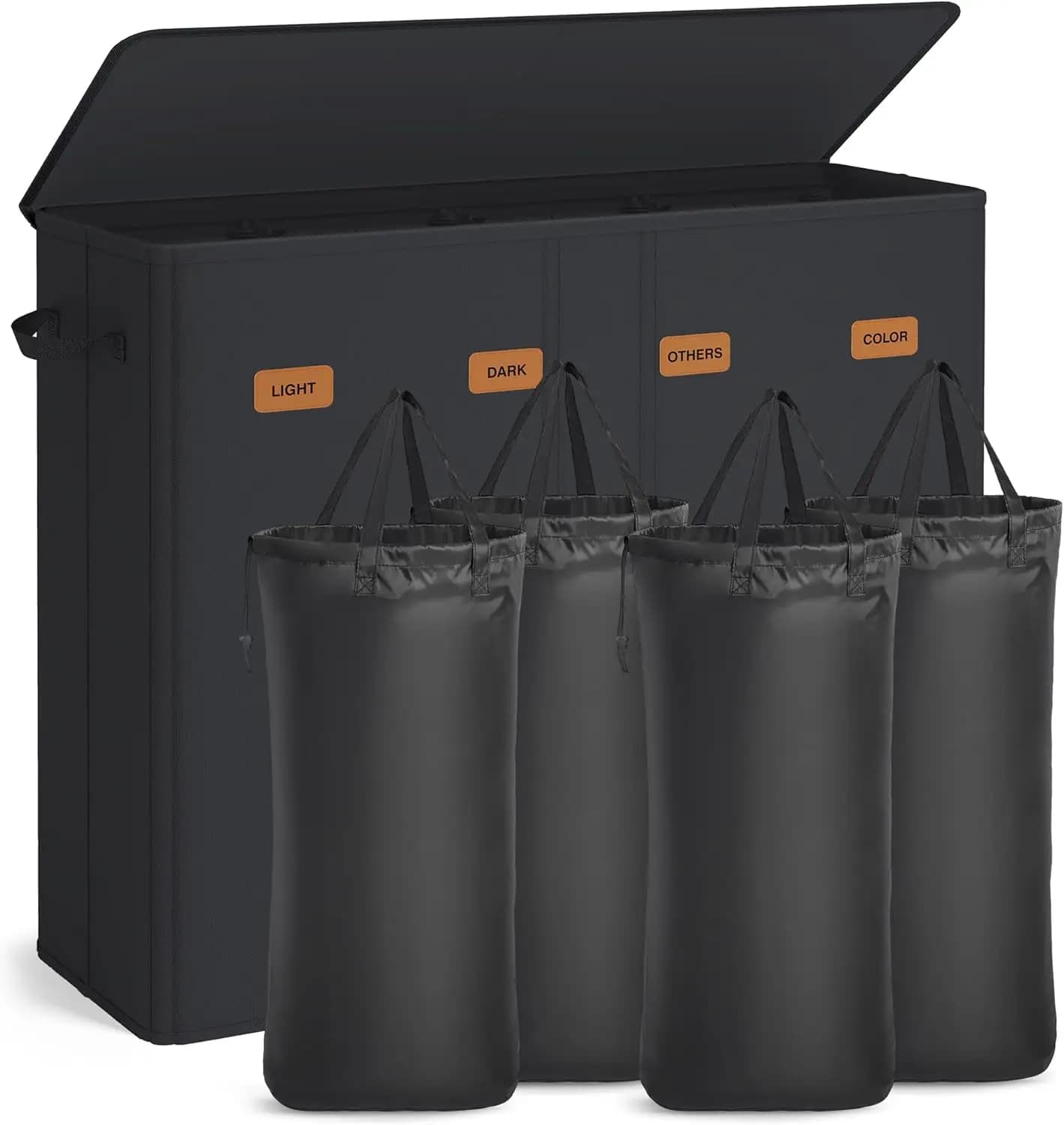 Bucato basket of 209 Liters with 4 Parts, Removable Bags and Cover for Easy Dismantling and Conservation