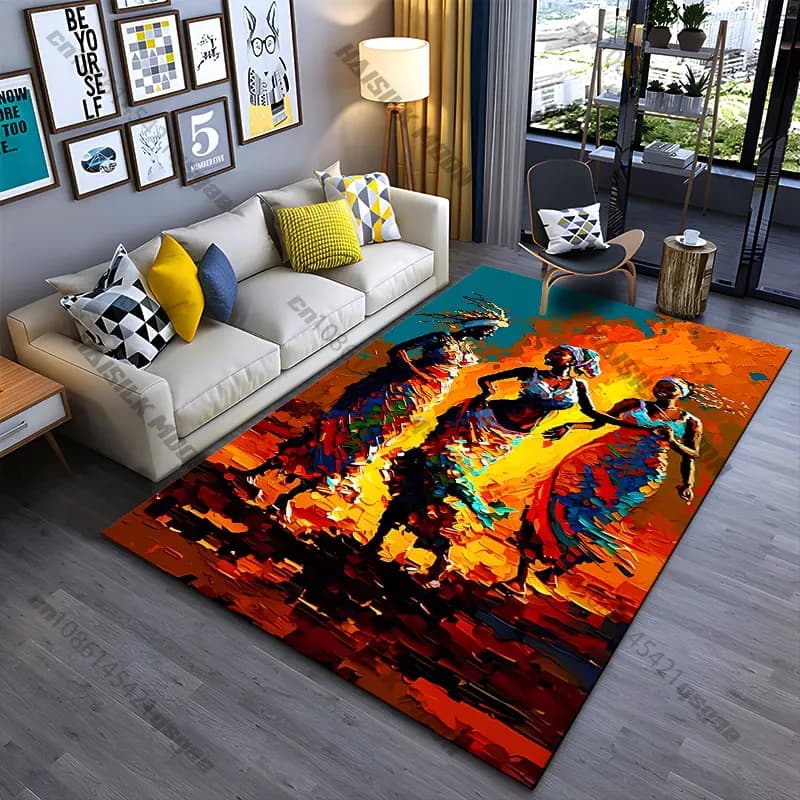 Vibrant carpet for cultural celebrations, dance, yoga, decoration for living room, baby mat, tirbino, carpet for play area