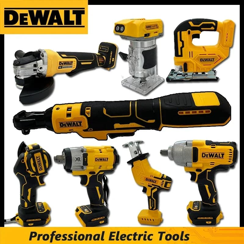 DeWalt Cordless Brushless Angle Grinder, Cutter, Electric Wrench, Polisher, Air Pump, Heat Gun Multifunctional Power Tools