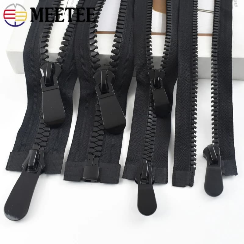 1 Pezzo 8 # 15 # Cerniera in Resina per Abbigliamento 70-150cm, Cerniera Aperta Singola/Doppia, Kit di Riparazione per Tende e Cucito Fai-da-Te