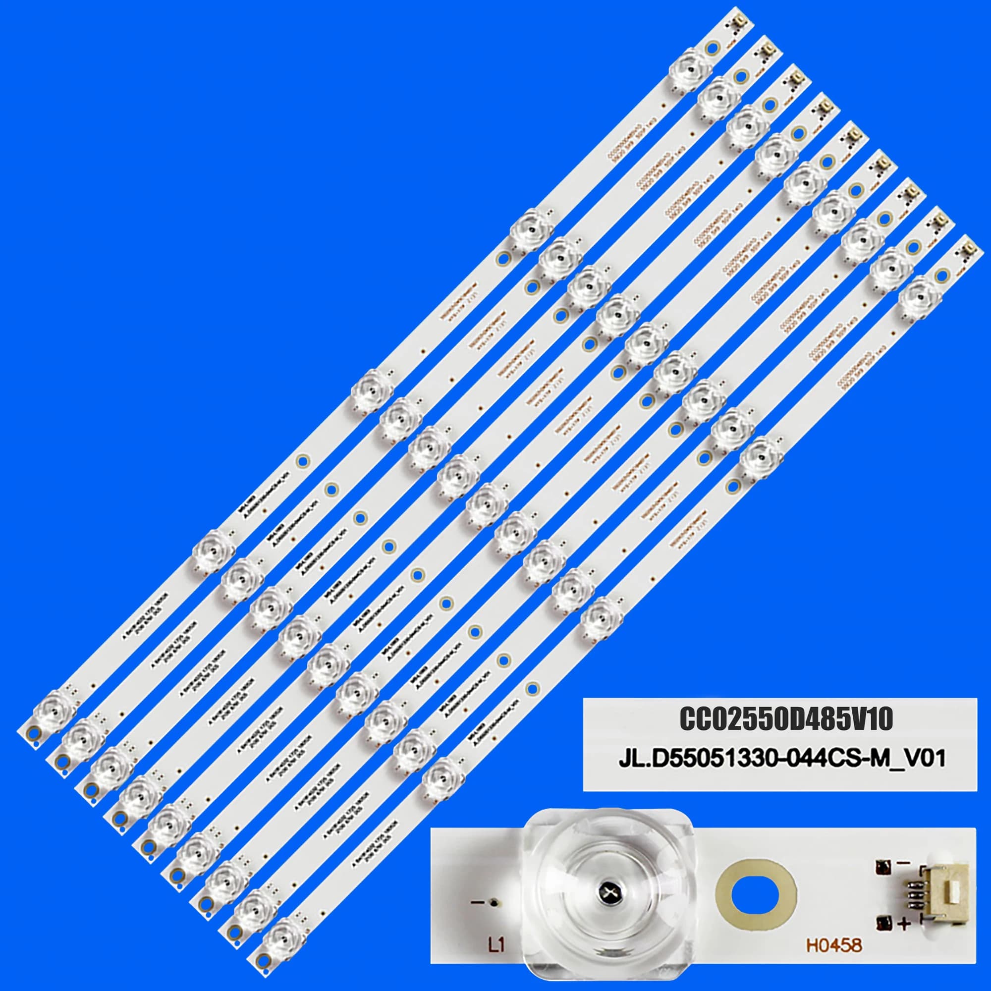 Striscia di retroilluminazione a LED CC02550D485V10 K55DLG8US per QT55I90ID TI5511DLEDDS Starwind SW-LED55U101BS2S HI 55US131XS 55usy151x