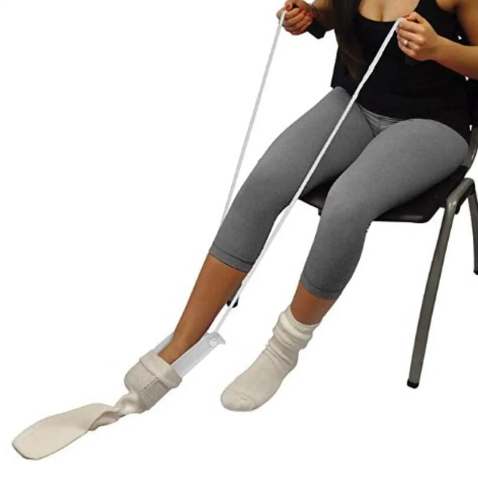 Dispositivo di Assistenza per Calzare le Calze, Strumento in Plastica per Anziani e Disabili