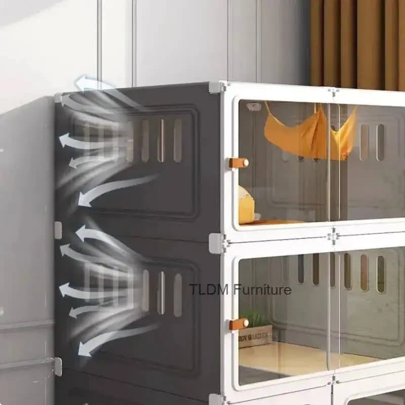 Cuccia di Lusso per Gatti con Lettiera Integrata, Gabbia Minimalista Grande Spaziosa per Gatti da Interno