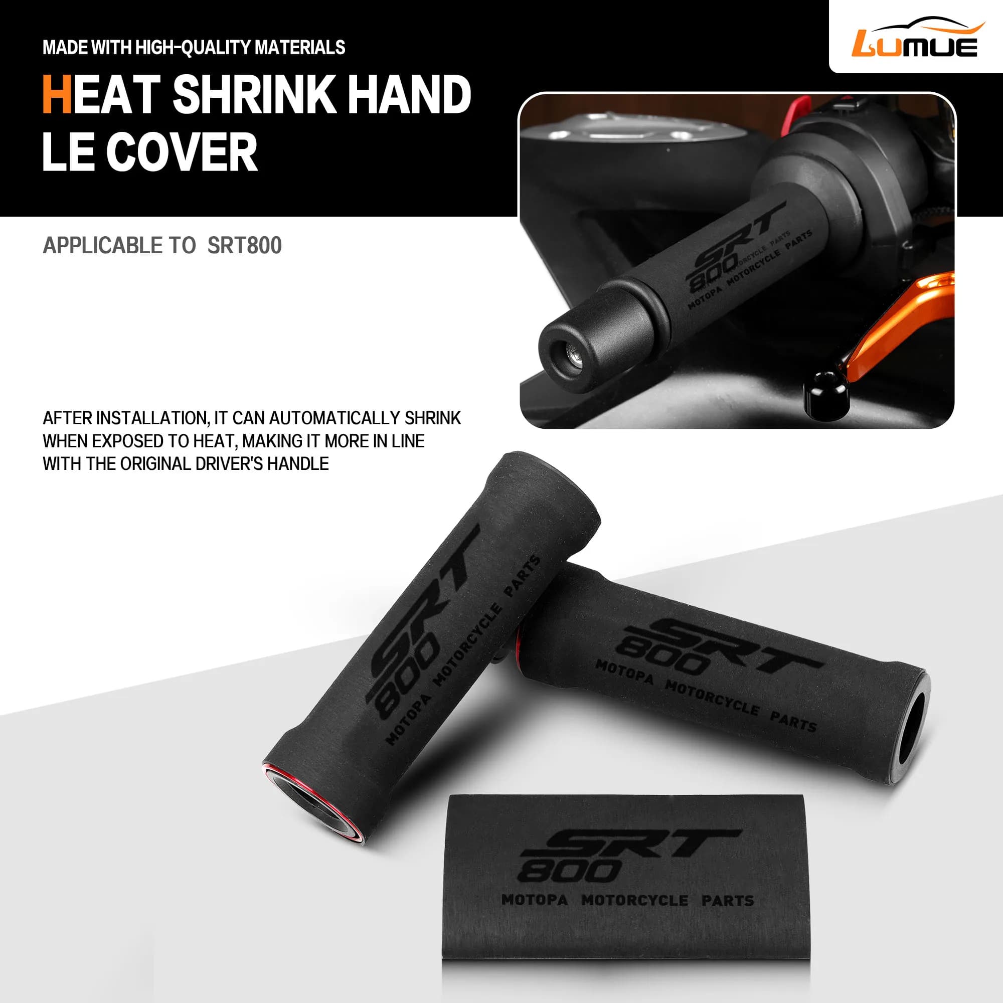 Per QJMOTO SRT 800 800X 800SX 800SRT Coprimanopole Termoretraibili per Moto, Guanti Antiscivolo per Manubrio