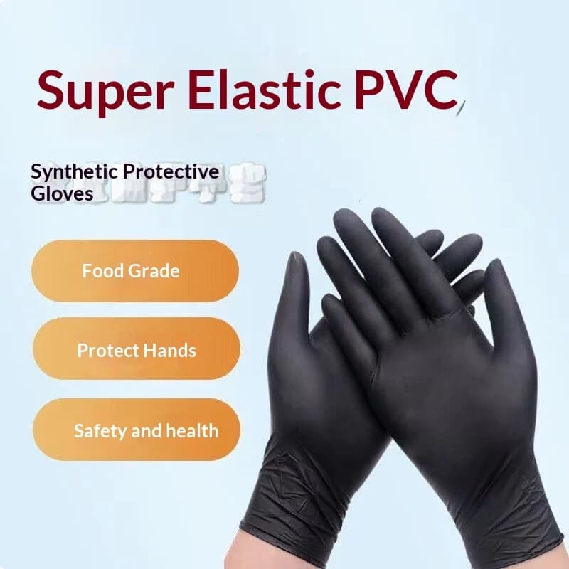 Guanti in Nitrile Neri Monouso Senza Lattice Impermeabili Resistenti per Cucina, Ristorazione, Salone di Bellezza - Uso Familiare