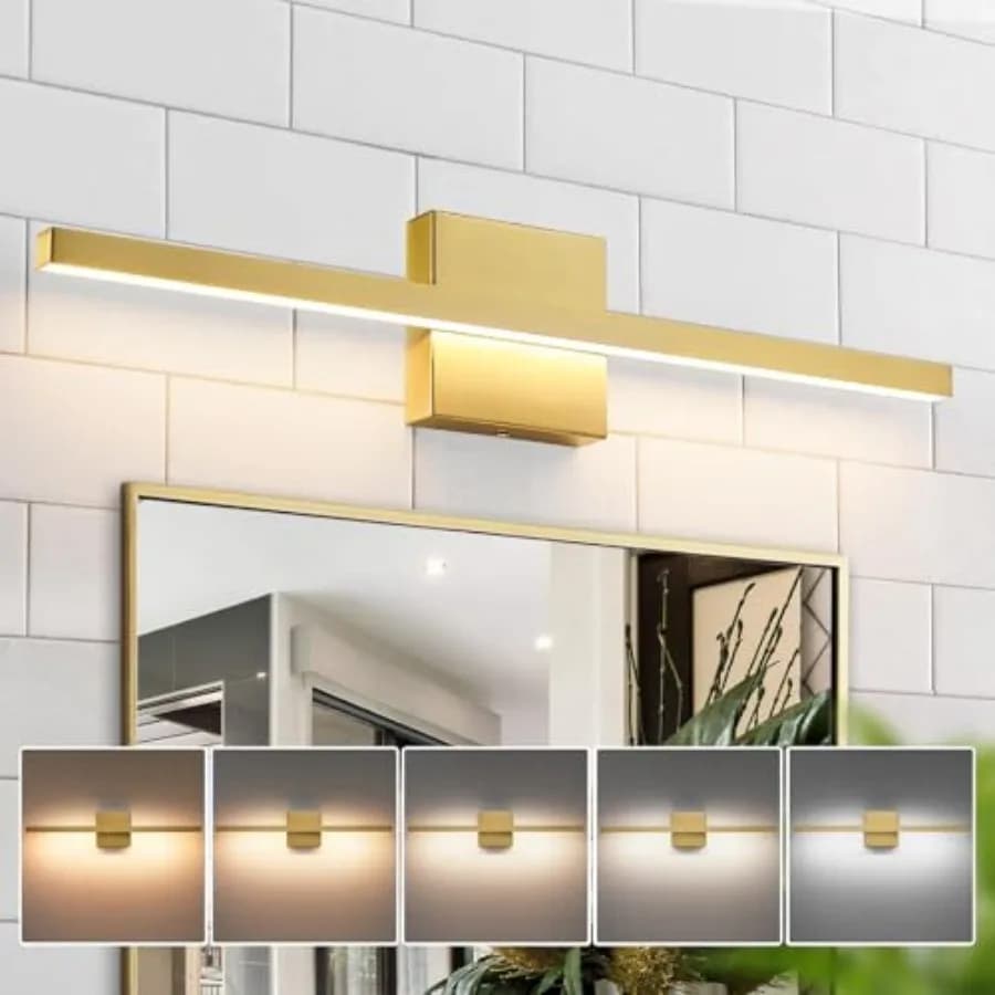 Lampade da Bagno - Applique da Parete da 23,6 Pollici con Finitura Spazzolata per Specchio del Bagno, Dimmerabile, LED 18W, 5CCT