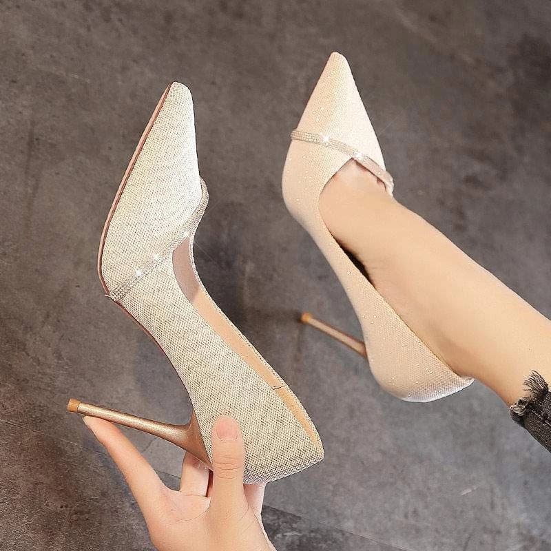 Black high-heeled shoes for women, professional style, new versatile pointed toe