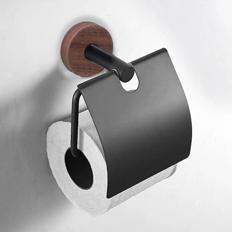 Hotaan Dispenser di asciugamani da bagno da cucina in acciaio inossidabile WC Porta carta nera Accessori da bagno 10992-H