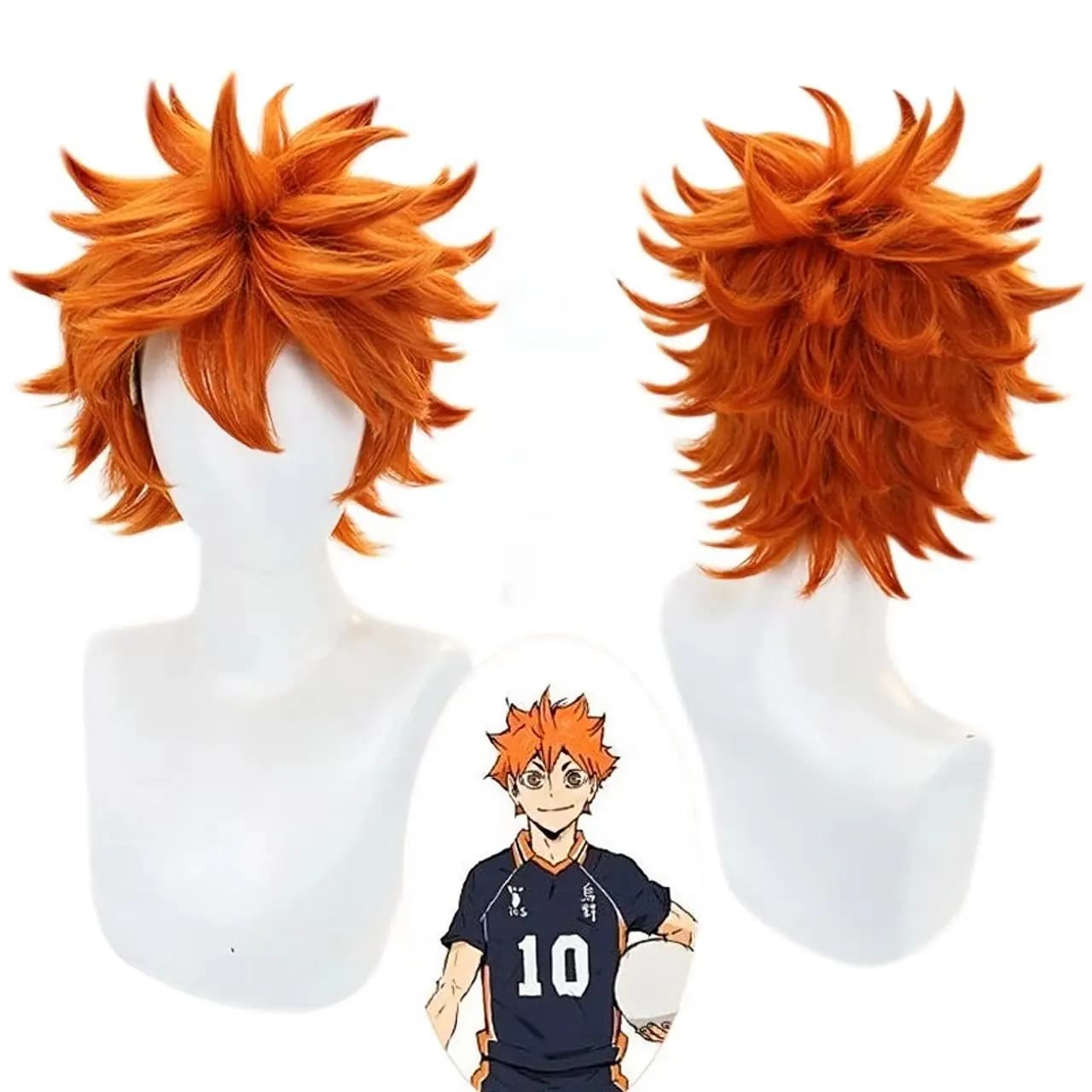 Hinata Shoyo Cosplay Wig Bright Orange Short Volleyball Player Heat‑Resistant Wig For Costume Party Halloween Role‑Play