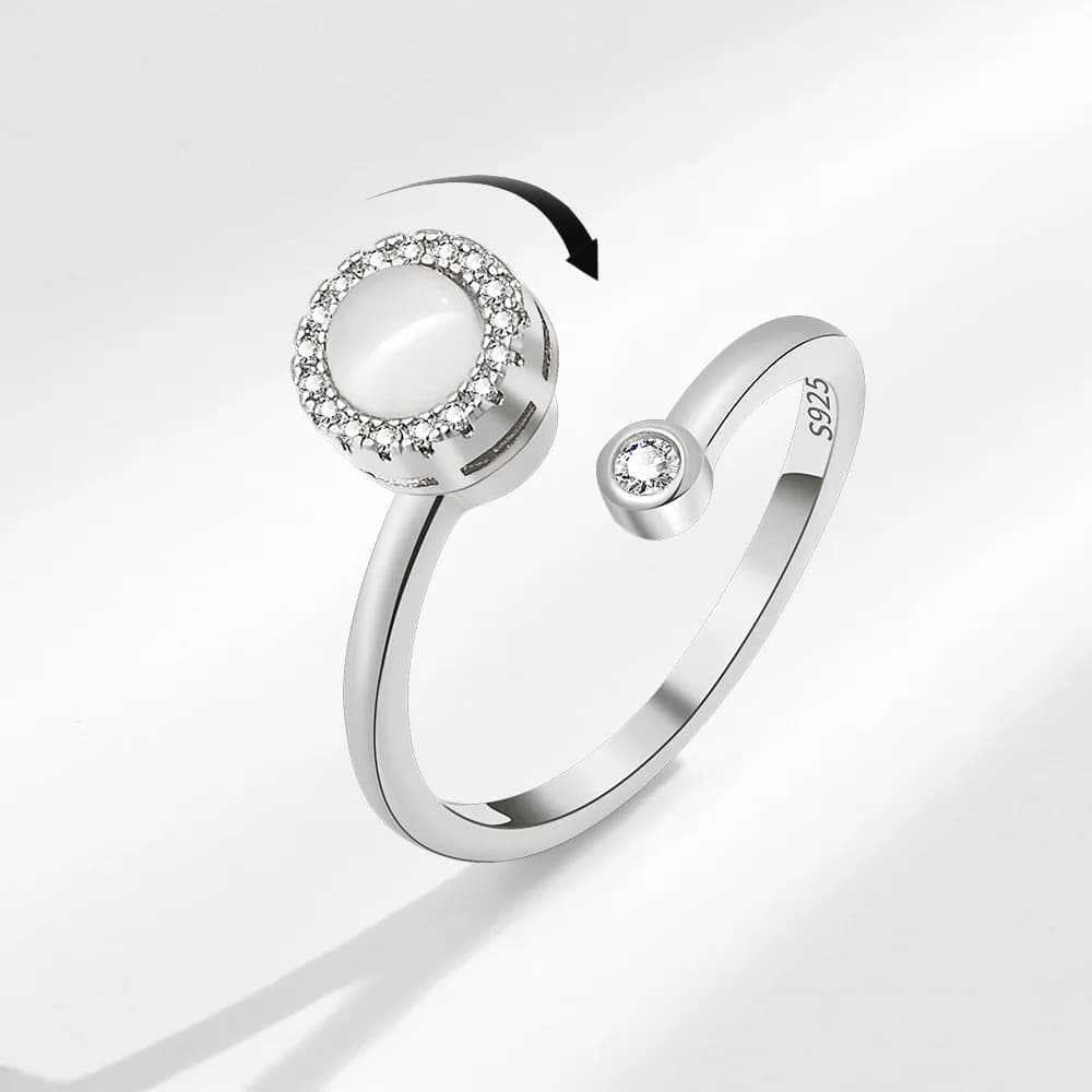 Opale sollievo dall'ansia anello da dito rotante per ragazza rotante Fidget Metal Spinner anello antistress accessori per gioielli Anillos