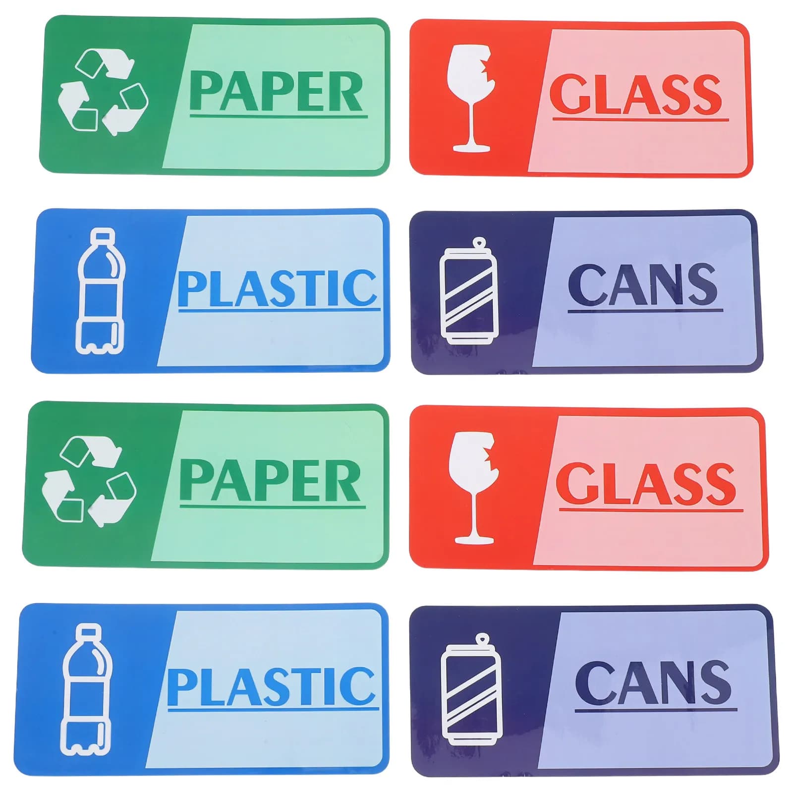 8 Sheets Trash Recycle Sticker Set Self-Adhesive Recycling Labels for Garbage Cans Outdoor Indoor Waste Bins Efficient Sorting