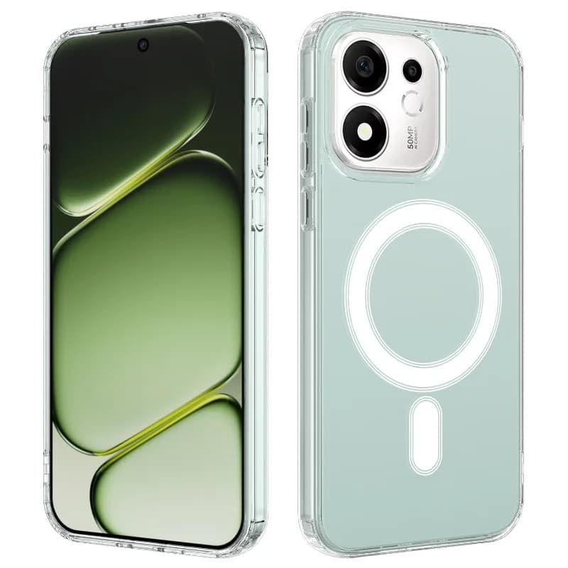 Transparent Acrylic Case for Huawei Honor 600 Smart X7e Plus Built-in Magnetic for Magsafe Clear Shockproof Phone Cover