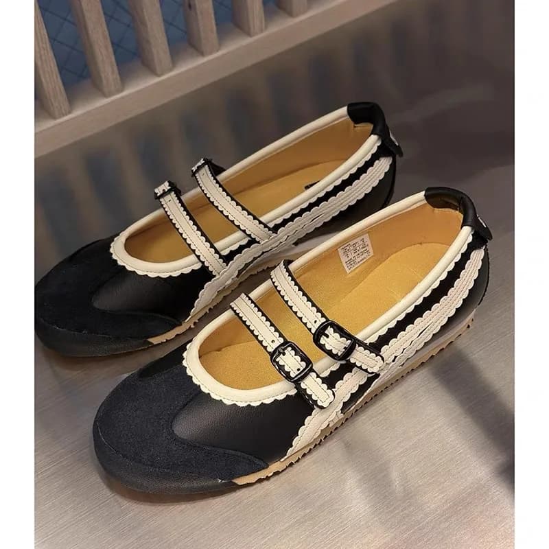 2026 Women Mary Jane Shoes Genuine Leather Flats For Ladies Round Toe Comfortable Dress Pumps Ankle Strap Walking Sneakers