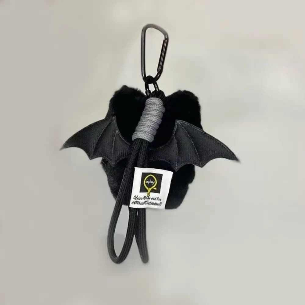 New Fish Black Cat Plush Doll Keychain Bib Strawberry Doll Bag Pendant Wings Car Key Ring School Bag Decoration