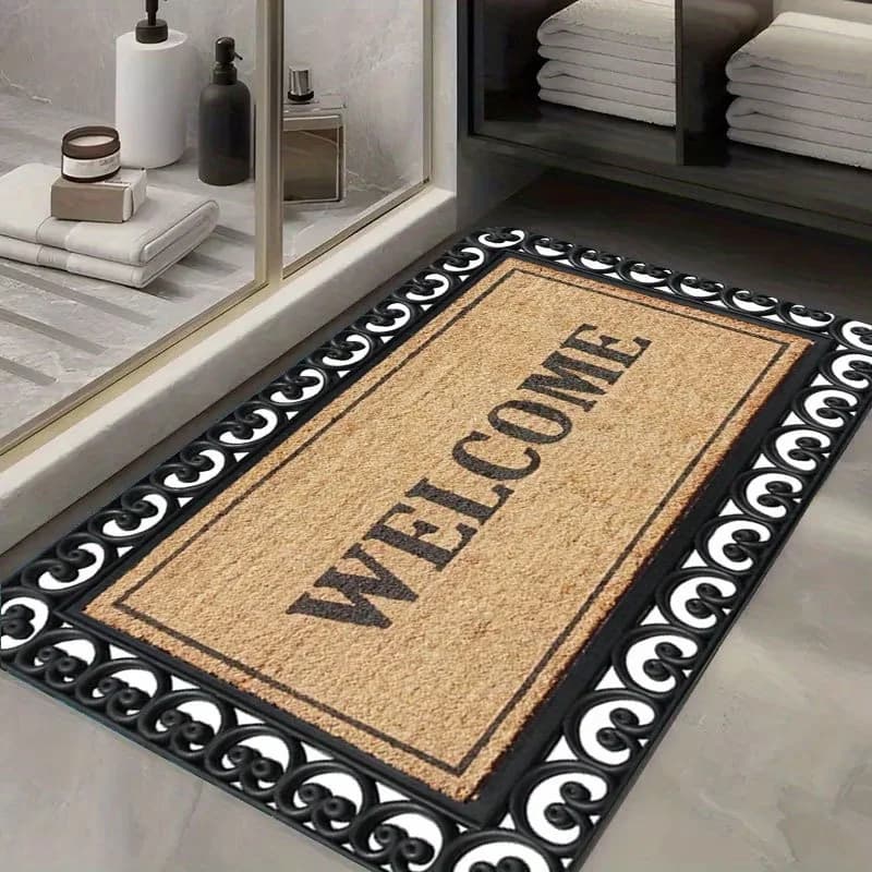 Tappetino di benvenuto antiscivolo, adatto per casa, bagno, uso esterno, campeggio, lavabile e decorativo