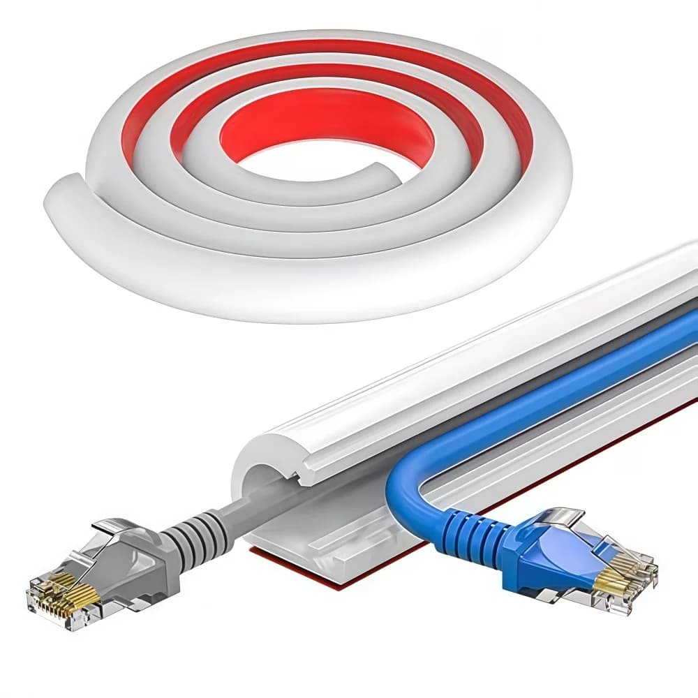 1PC 1/2/3/5/10M Cord Management Channel Invisible Decorative Wire Cover Anti-Step Protector Adhesive Cable Raceway With Cap