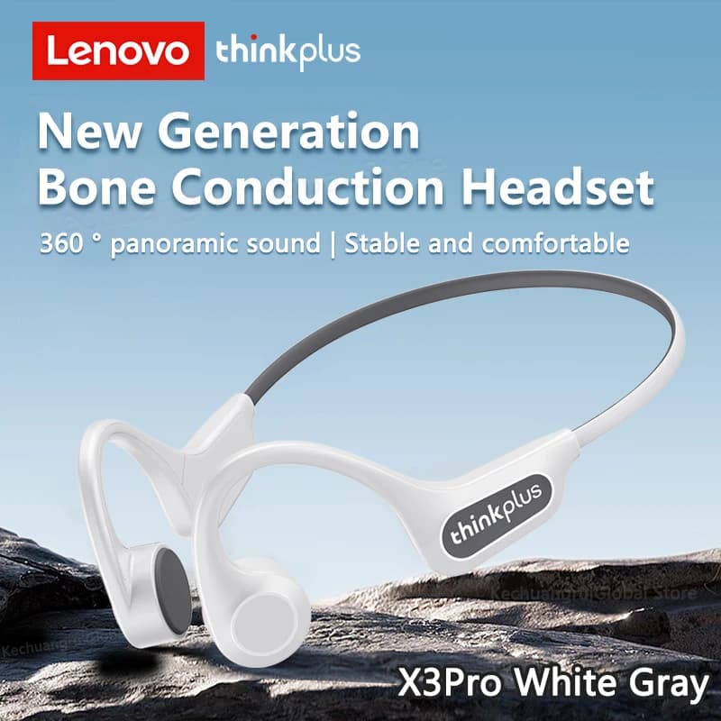 Lenovo X3 Pro Cuffia a conduzione ossea Originale x3pro Bluetooth 5.3 Auricolare wireless Auricolari sportivi Hifi con microfono Gancio per l'orecchio