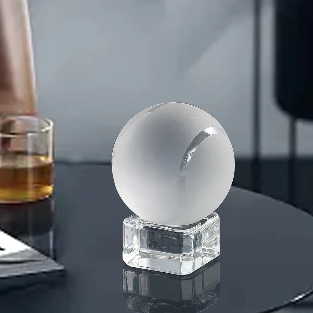 1PC palla da Tennis simulata sfera di vetro smerigliato di cristallo decorazione della Casa accessori per ornamenti da tavolo per ufficio Para Casa E decora2ao